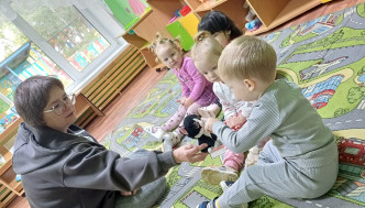 Прошло занятие знакомство с котёнком Мур-мур.